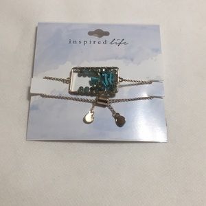 - Inspired Life Stone Cluster Slider Bracelet